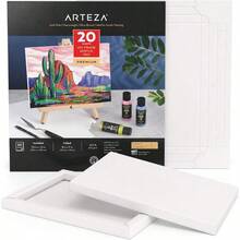 Arteza Acrylic Paper Foldable Canvas Pad 8x11 Inches 20 Sheets DIY Frame Heavyweight Acrylic Paint Paper 220 Lb 360 GSM AcidFree Art Supplies For Painting And Mixed Media Art