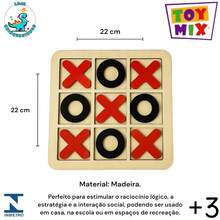 Spyder Jogo da Velha de Madeira Quebra-cabeça Brinquedo Educativo - Multicolorido - Visão 2