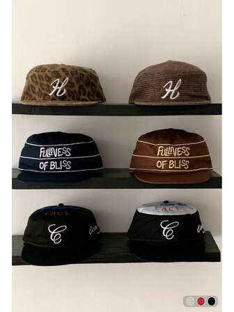 刺绣字母格子平檐棒球帽，百搭小脸修身棒球帽，小众时尚街头嘻哈帽，男女通用复古刺绣平顶棒球帽，简约百搭时尚男女通用韩版鸭舌防晒帽