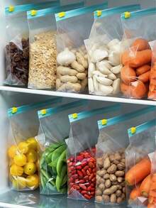 Bolsas reutilizables de almacenamiento de alimentos con cierre hermético, S/M/L, bolsas congeladoras gruesas, color azul, aptas para microondas, adecuadas para la conservación de alimentos y el almacenamiento categorizado