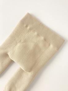 2 Pairs Girls Tights Baby Toddler Leggings Socks Khaki And Pink Children's Thickened Winter Tights For Girls: Warm, Soft, Simple Design, Versatile For Outdoor & Daily Use Suitable For Winter Outdoor Wear And Sports.