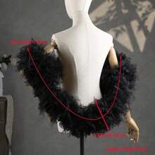1 pieza Chal corto y esponjoso elegante negro, accesorio para vestido de novia, vestido de fiesta formal, festival, cumpleaños - Negro - Ver 9