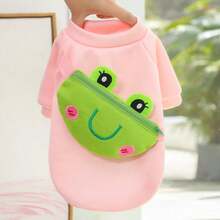 Cute Frog Backpack Clothes For Pet Dogs, Autumn/Winter - Pink - View 7