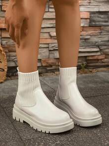 Damen Elastische Knöchelstiefel, Neues Herbst/Winter Design - Halloween Stil - Elegante Damenstiefel - Modische Flache Absatz Lässig Schuhe, Komfortables Design, Geeignet für den täglichen Gebrauch