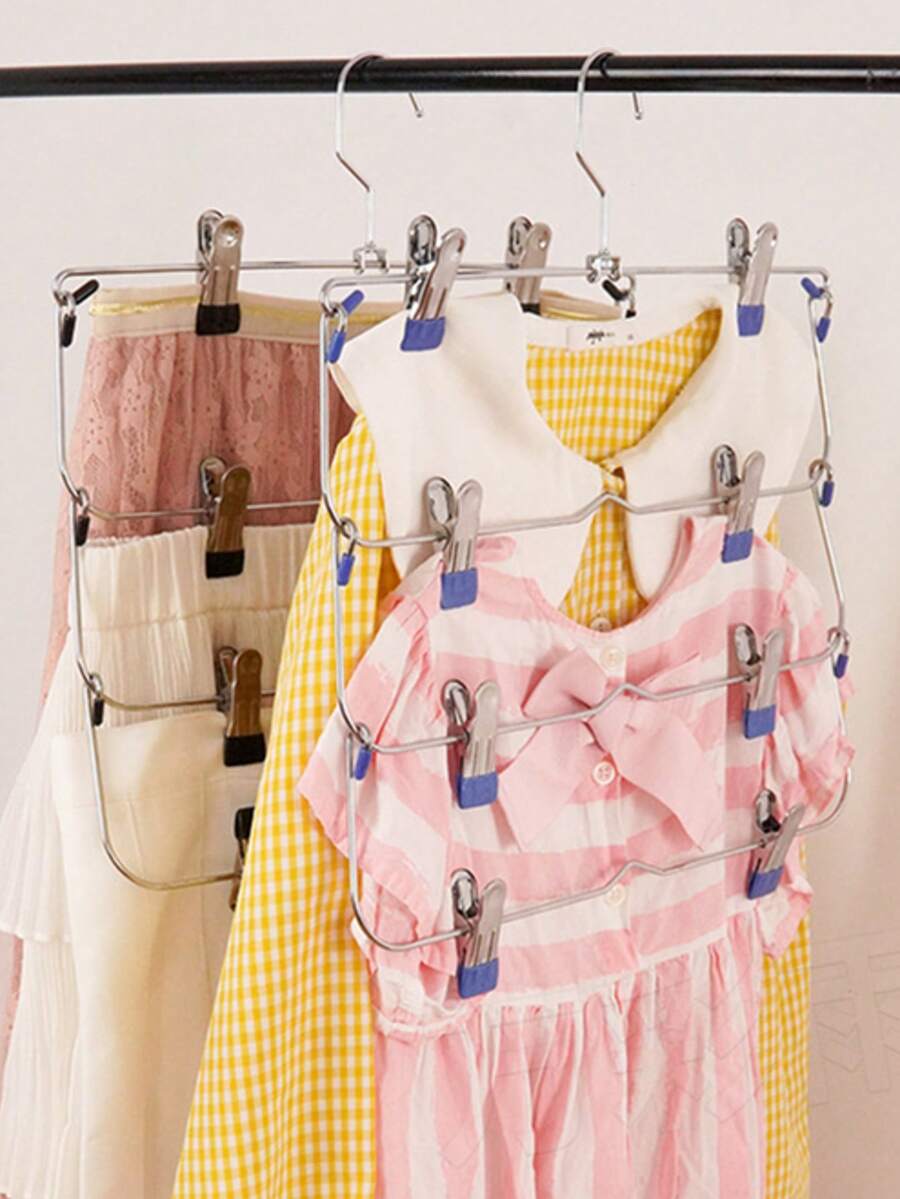 1 Móc treo quần bằng kim loại đa năng - Móc treo quần áo liền mạch bằng thép không gỉ sáng tạo mới & Giá treo váy đơn giản