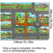 1张热门游戏场景地图 - 快乐农场交通停车场景地图，游戏垫，防水垫，城市主题，城市交通地图游戏垫，多主题交通路线地图（本产品为地图，非地毯。材质为无纺布，非涤纶。） - 彩色 - 查看 12