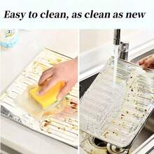 1pc Kitchen Stove Splash Guard, Aluminum Alloy Foldable Splash Proof Oil Baffle, Heat Resistant Cooking Splash Protector For Stovetop, Countertop And Wall - Multicolor - View 7