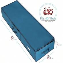 Wrapping Paper Storage Organizer Container Christmas Wrapping Paper Rolls Storage UnderBed Storage Box For Holiday Storage And Accessories Gift Wrap Storage Organizer Box - Blue - View 6