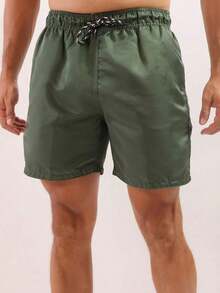 Men's Bermuda Shorts, Mauricinho Style, Quick-Drying, Surf, Printed, Beach, Tactel Fabric, Adult Shorts - Verde militar - Ver 5