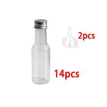 1/5/14/30 件,迷你空酒瓶 50ml/1.7oz,密封塑料酒精,带黑色/金色/银色瓶盖和漏斗,适用于酒精、烈酒、榨汁、饮料、奶昔、茶和其他饮料、婚礼派对、家庭聚会 - 黑色 - 查看 16