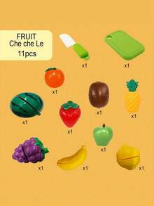 1 Set Of Children's Simulated Food; Dress-Up Role-Playing Simulation Of Home Toys; Cutting Food Assembly Set, A Variety Of Food, Early Childhood Toys, Perfect Gifts For Babies Over 3 Years Old At Christmas And New Year. - Multicolor - View 7