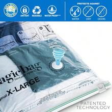 Smart Design MagicBag Instant Space Saver Storage Hanging Extra Large Dress Set Of 2 Vacuum Compression Bags Total Airtight Double Zipper