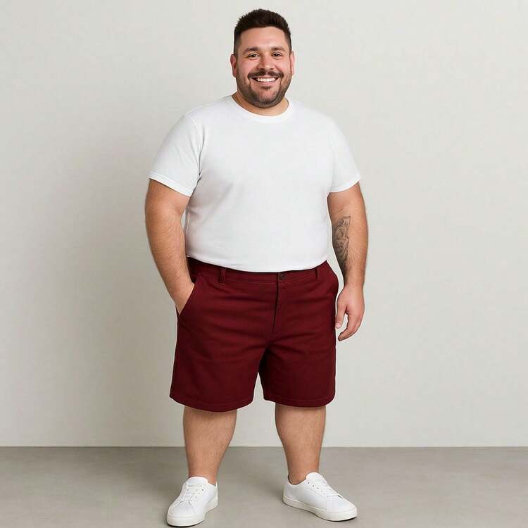 Kit 2 Bermuda Shorts Twill Men's Plus Size 48 Or 58 Extra Large - 米色-棕色 - 查看 7