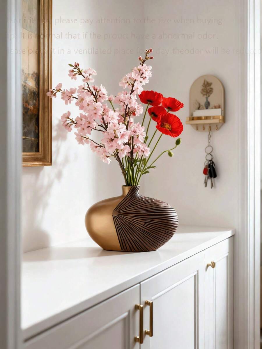 1 Stück moderne, einfache Luxus-Stil Harz Vase, Heimdekoration Tischvase, Kunsthandwerk Ornamente für Heimdekoration - Verschiedenfarbig - Übersicht 1