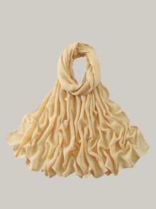 1 pieza Hiyab de viscosa modal sólido, pañuelo ligero y transpirable de moda, con acabado de puntada doble, artesanía refinada, pañuelo para mujer, adecuado para todas las estaciones