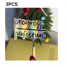Progress Over Perfection Sticker, Positive Sticker, Inspirational Decal, Self Care Sticker For Laptop Water Bottle Car Skateboard Back To School Stickers Scrapbook Supplies Funny Stickers Laptop Stickers Kindle Phone Stickers - Multicolor - View 15