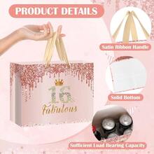 Gold 16 Fabulous 16th Birthday Bag Large Pink Happy Sweet 16th Birthday Bag With Wrapping Paper Card 16th Sixteen Bday Decorations Party Supplies - 玫瑰金 16 & Fabulous - 查看 4