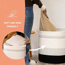 OIAHOMY 80L Laundry HamperStorage Basket With Handles Decorative Basket For Living Room Woven Storage Basket For Toys Bin Pillows Blankets Clothes20x18inGradient Dark - GradientDark - View 6