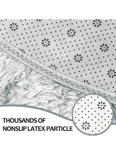 [Luxurious Faux Fur Rug] 1pc, Luxurious Zachte Area Rug, Rectangle, Verlichting Gray, Tufted Polyester 100%, Fluffy, Non Shedding, Durable, Plush Feel, Easy To Clean, Versatile Living Room, Bedroom, Indoor Dry Clean Only view 9