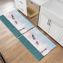 1 szt. mata podłogowa w stylu wieloryba i morza, dywan przypominający wełnę, wysoka absorpcja wody, łatwa do czyszczenia, odpowiednia do dekoracji domu, gospodarstwa wiejskiego, na werandę, do wnętrz, dekoracji pokoju, kuchni, jadalni, małego biura/biura domowego, do zlewu, pralni, mata podłogowa, mata kuchenna i nie tylko. - Wielokolorowe - Zobacz 14