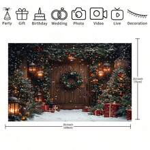 خلفية عيد الميلاد عالم الشتاء الساحر مع أشجار مغطاة بالثلج، قوس باب مغطى بالثلج مع إكليل وهدايا - مناسبة للتصوير الفوتوغرافي، ديكورات عيد الميلاد، أشجار عيد الميلاد، ديكورات المنزل في عيد الميلاد، ديكورات عيد الميلاد الكبيرة، أحجام متعددة متاحة - متعدد الألوان - مشاهدة 10