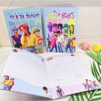 1pc  Party Supplies Kpop Anime Party Notepads Flip Coil Book Student Portable Flip Notepad Stationery Supplies Christmas Stocking Fillers,Christmas Gifts,Christmas,Christmas Decorations