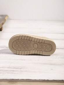 1 Pair Beige Toddler & Kids Short Boots, Solid Color Knitted Collar, Fashion Warm Plush Lined, Slip-On Snow Boots For Boys & Girls Aged 3-15, Suitable For Daily Casual, Outdoor Sports, Indoor & Outdoor Wear, Skiing, Ice Skating, Parties, New Autumn/Winter 2025 Collection - Beige - View 8