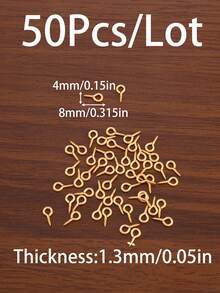 50Pcs/Lot 10/12/17.5mm 304 Stainless Steel Small Tiny Eye Pins Fit DIY Handmade Supplies Eyepins Hooks Eyelets Screw Threaded Clasps Hooks For Jewelry Making Finding Accessories - Sheep Eye Spiral Needle - View 11