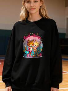 Goob Scraps Dandy's World Birthday Costume For Kids Adults Long-Sleeve Sweatshirt - 黑色 - 查看 2