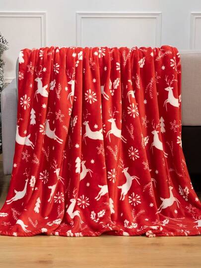 1/2 Single-Layer Double-Sided Milk Fleece Blanket For Home Air Conditioning, Christmas Gingerbread Man, New Year's Day, Festive Atmosphere, Christmas Tree, Elk, Snowflakes, Santa Hat, Cat, Tuff Fleece Blanket. Outdoor Leisure Blanket, Office Shawl Nap Blanket, Home Warming Sheet - Autumn And Winter Thickened Office Nap Blanket - Men's And Women's Gift Blanket - Small Size Pet Blanket - All-Season Lamb Quilt - Sofa Cover Blanket, Pet Blanket - Christmas Decoration, Ornaments - Blanket Suitable For Bed, Sofa, Camping And Travel - Warm And Light - Fluffy And Soft Plush Blanket