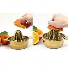 MiLaiWP 1pc Golden Stainless Steel Manual Juicer, Handheld Fruit Lemon Orange Squeezer Press, Compact Portable Design