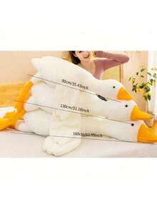 2025-可爱大白鹅毛绒玩偶，柔软填充动物毛绒玩具，睡眠枕，儿童生日/节日礼物