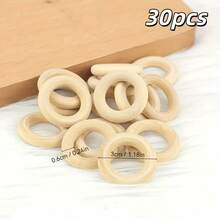 5/10/20/30/50pcs Natural Wooden Rings, Beads, Rings, Pendants, (3/4.5/5.5/7mm) Thick Smooth Unprocessed Wooden Rings, For DIY Crafts, Artworks, Carving, Weaving, Lace, Hanging Decor, Home Decor, Painting Decor, Curtain Rings, Napkin Rings, Sewing, DIY Jewelry Making