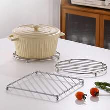 1pc Square Trivet, Heat-Resistant Kitchen Table Mat, Coaster, Placemat Christmas Gift - Multicolor - View 2