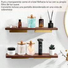 4pcs Organizador de Bao con Tapa de Bamb, Recipiente Transparente de 10oz para Hisopos de Algodn, Bolas de Maquillaje, Hilo Dental y de Bao, etc. Adecuado para Bao, Dormitorio, etc. - transparente - Ver 4