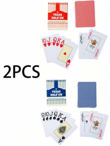 10张/2张/1张 高品质哑光德州扑克牌，派对娱乐牌，耐用桌游牌，大字体，防折痕，耐磨