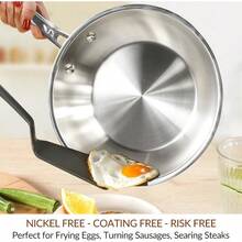 Mint Green Nickel Free 20 CM Fry Pan Stainless Steel No Toxic Flat Bottom Skillet Induction No Toxic Omelette Frying Pan - MintGreenStainlessSteelFryPan - View 5