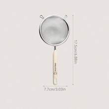 WORTHBUY 304不锈钢面粉筛，带塑料手柄，多功能细网筛勺，豆浆、果汁、残渣过滤勺，滤网，可重复使用的撇渣勺，烘焙工具，适用于厨房餐厅烹饪用具 - 彩色 - 查看 15