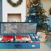 Wrapping Paper Storage Organizer Container Christmas Wrapping Paper Rolls Storage UnderBed Storage Box For Holiday Storage And Accessories Gift Wrap Storage Organizer Box - Blue - View 8