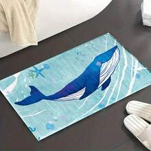1 szt. mata podłogowa w stylu wieloryba i morza, dywan przypominający wełnę, wysoka absorpcja wody, łatwa do czyszczenia, odpowiednia do dekoracji domu, gospodarstwa wiejskiego, na werandę, do wnętrz, dekoracji pokoju, kuchni, jadalni, małego biura/biura domowego, do zlewu, pralni, mata podłogowa, mata kuchenna i nie tylko. - Wielokolorowe - Zobacz 9