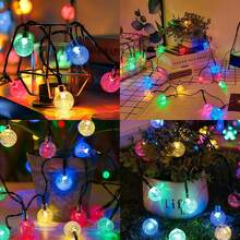 Outdoor Solar Bubble String Lights (20/30/100 LEDs) - 8 Flashing Modes, Smart Control, Waterproof, Ideal For Eaves, Wedding & Halloween