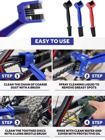 1 Stück Motorrad Ketten Reinigungsbürste Werkzeug Dichtungsringe für Motorradausrüstungsteile, Motorrad Mountainbike Roller Doppelendige Kettenpflegebürste Fahrradketten Detailbürste Motorradketten Reinigungswerkzeug, tragbare Fahrradketten Reinigungsbürste für Mountainbike Ketten Reiniger Getriebe Abfallbürste Fahrrad Zubehör