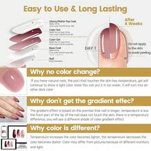 YTD Likomey Esmalte Semipermanente de Uñas en Gel UV LED,6 Colores Pintauñas Permanentes Camaleón Kit de Temperatura Cambio de Color,Rojo Verde con Base y Capa Superior Esmaltes de Uñas,8 Pcs 7.5ml - rosa - Ver 4