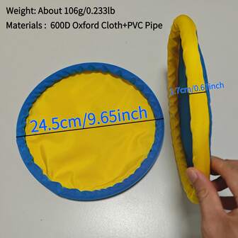 2PCS Dog Flying Disc Toy - Ultra-Durable Weighs Approximately 106g - 600D Oxford Cloth Flying Disc, Chew Proof & Easy Wash, Vibrant Yellow Blue Colors, Interactive Fetch For Labs, Goldens, German Shepherds, Border Collies, Poodles