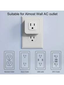 Extensor de enchufe múltiple de pared con enchufe, extensor de enchufe múltiple con salidas de 5AC, pequeño divisor de toma de corriente para viajes, hogar, oficina, dormitorio - Tipo de Enchufe A USA (110-127V) - Ver 5