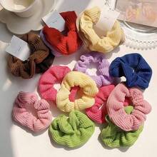 2025 Knitted Scrunchie For Women - Vintage Sweet Hair Accessory, Soft Elastic Hair Tie, Autumn Winter Hair Band, Cute Daily Wear Hair Ring, Fashionable Girls' Hair Decor, Retro Knit Hair Scrunchy, Comfortable Styling Hair Accessory, Perfect Gift For Her Friends, Chic Hair Loop For Parties & Casual Looks
