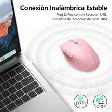 F11 Mouse Inalámbrico 2.4 G, Ratón Ergonómico de 4800 DPI 6 Botones, Mouse Oficina con Receptor USB, 5 Niveles de DPI Ajustable, Ratón Muy Bajo Consumo de Energía, 10M de Conexión Para Win/ - 1 - Ver 3
