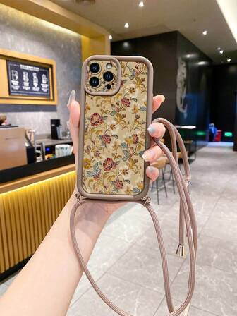 1 件复古花卉图案防震手机壳，带镜头保护，适用于 17/17 Pro/17 Pro Max/Air/16/15/14/13/12、S25 Ultra/S24 Ultra/S23 Ultra/A07/A17、OPPO、Realme、Infinix