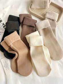 5 Pairs Women's Winter Thermal Socks - Ultra Soft Thermal Lined & Non-Slip |       Indoor Cozy House Socks For Snow Boots |       Cold-Proof Essentials (Assorted Colors) - 彩色 - 查看 10