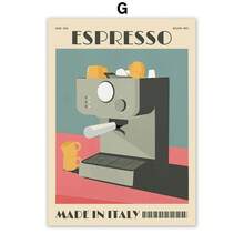 Italian Espresso Coffee Pot Beans Wall Art Wall Art Canvas Painting Poster And Prints Wall Pictures For Cafe Living Room Decor - Multicolor - View 6